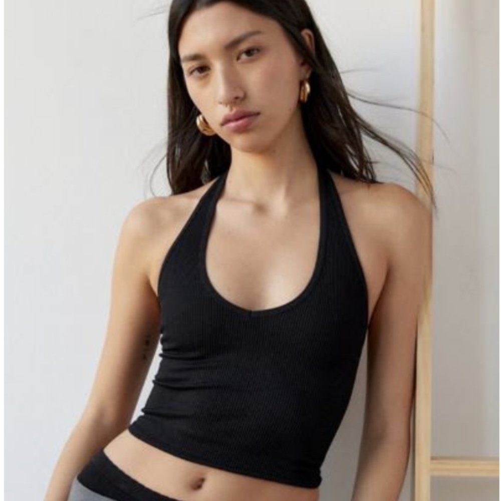 Out From Under Jackie Seamless Halter Bra Top - Black - M